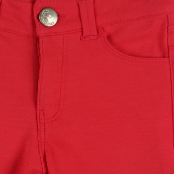 Pantalon peluche rouge fille 3