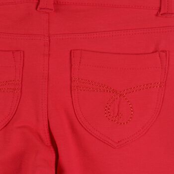Pantalon peluche rouge fille 4