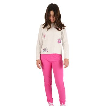 Pantalon fille fuchsia 1