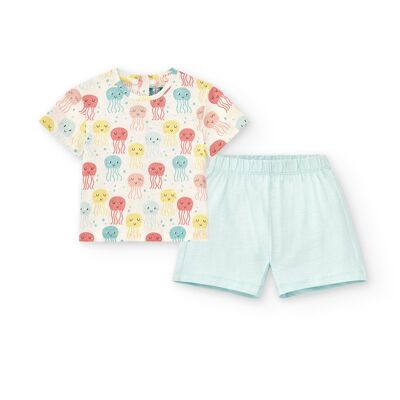 Conjunto bebé camiseta y pantalón corto estampado Ref: 87386