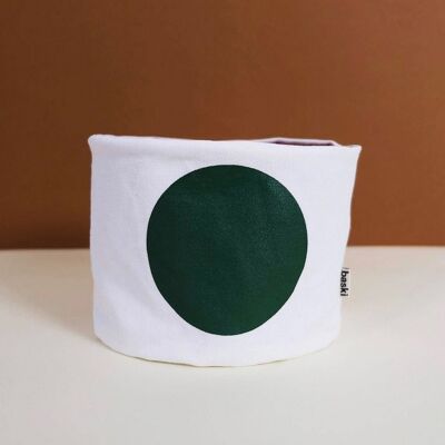 Plant Basket - Organic Cotton - Dot Leaf Green - 22 x 20 cm