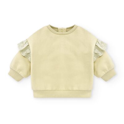 Gelbes Baby-Sweatshirt mit Rüschen Ref: 83240