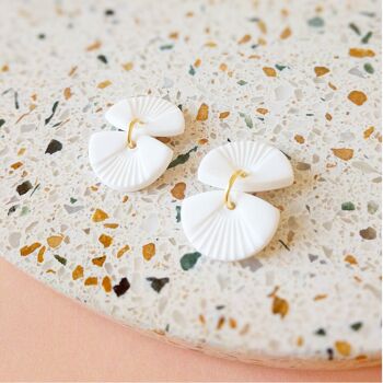 White and gold earrings - N°03 1