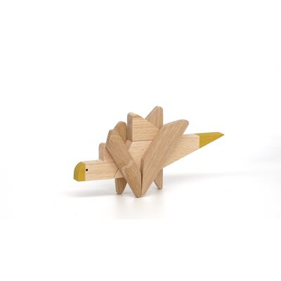 Handgefertigtes magnetisches Holzspielzeug Esnaf - Dinosaurierspiel - Stegosaurus