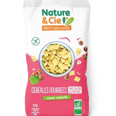 Céréales fourrées cacao noisette, bio et sans gluten, Nature & Cie