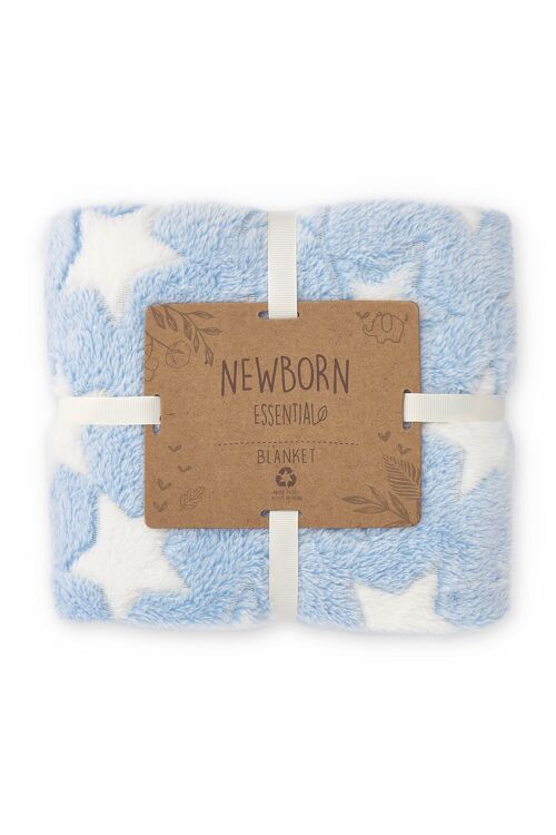 Newborn blanket in blue stars Ref: 83188