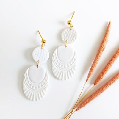 White and gold earrings - N°02