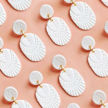 White and gold earrings - N°02 3