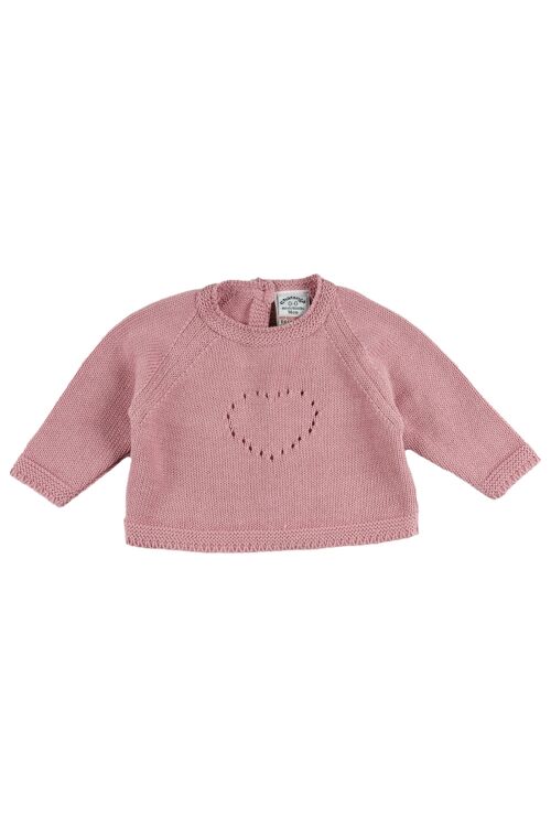 Pink newborn sweater with heart detail Ref: 77045