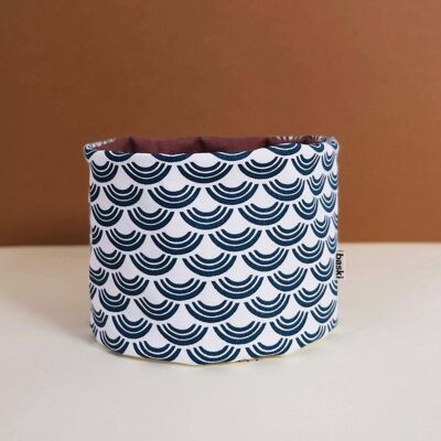 Pflanzkorb - Bio-Baumwolle - Wave Ocean Blue - 18 x 16 cm