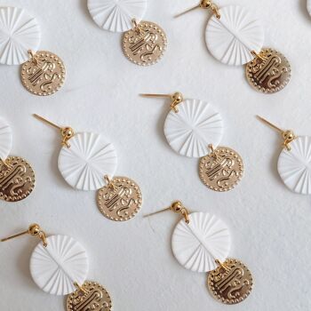 White and gold earrings - N°04 2