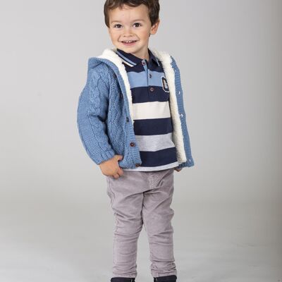 Pantalon bébé gris avec ceinture Réf : 77168