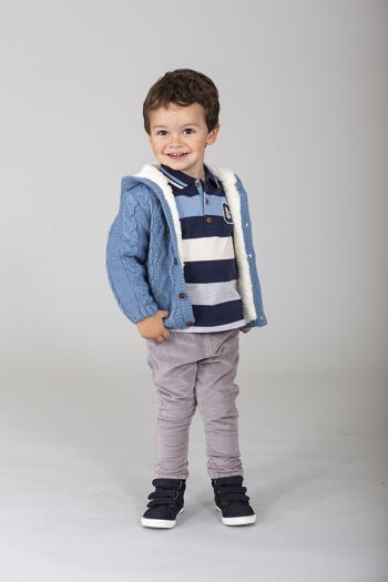 Pantalon bébé gris avec ceinture Réf : 77168 1