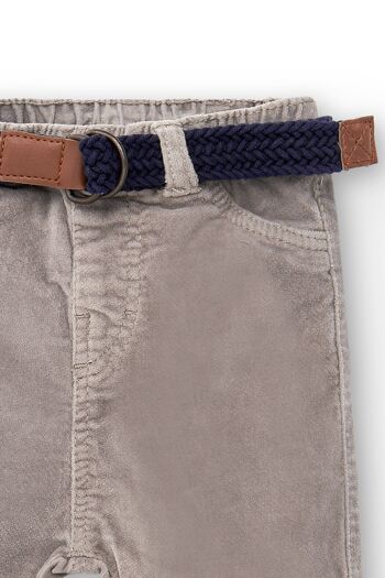 Pantalon bébé gris avec ceinture Réf : 77168 3