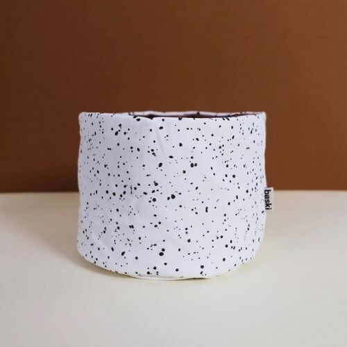 Plant Basket - Bio Cotton - Speckle Botanic Black - 14 x 12 cm