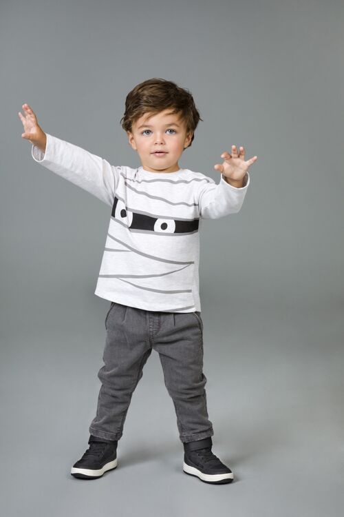 Gray baby t-shirt with mummy drawing Ref: 86245