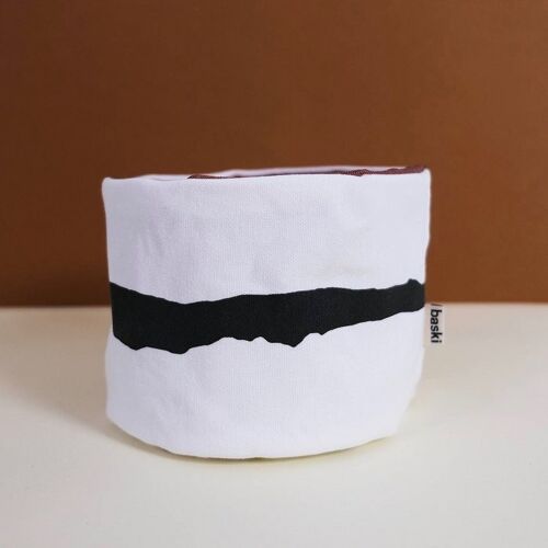 Plant Basket - Bio Cotton - Ivory Botanic Black - 14 x 12 cm