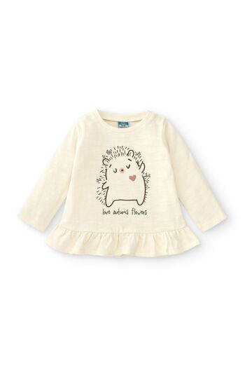 T-shirt bébé écru manches longues Réf : 86650 1