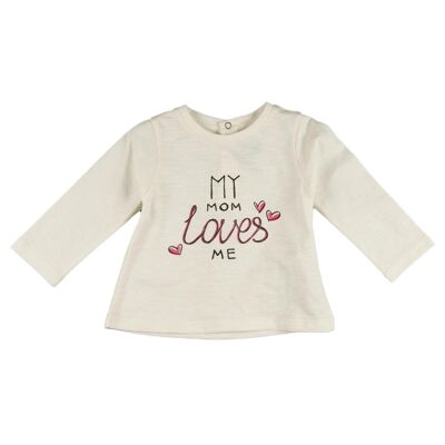 T-shirt bébé écru manches longues Réf : 77633