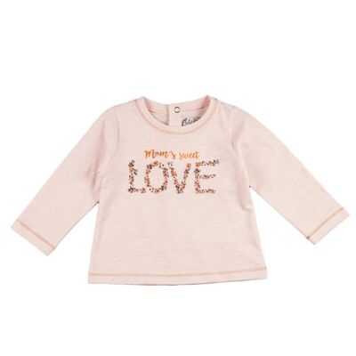 T-shirt rosa a maniche lunghe Love Baby Rif: 77077