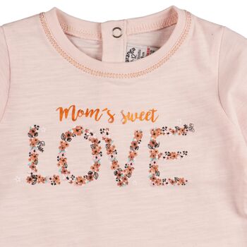 T-shirt à manches longues rose Love Baby Réf : 77077 2