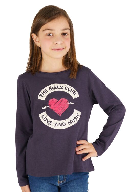 Anthracite girl's t-shirt Ref: 77691