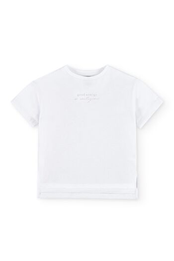 T-shirt fille blanc Réf : 84066 2