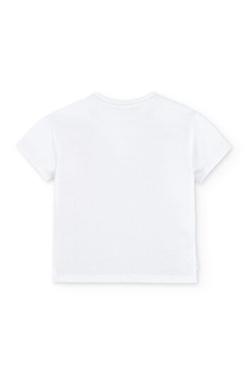 T-shirt fille blanc Réf : 84066 3