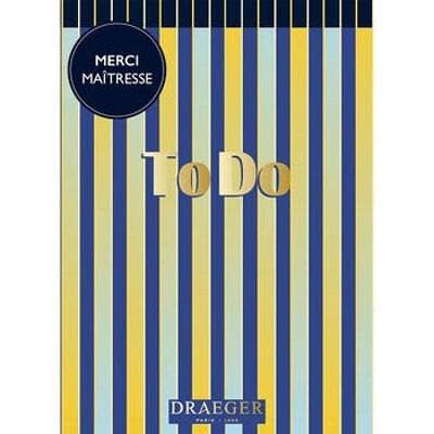 Blocco note To Do List per Mistress - 13x18 cm - 100 pagine - Righe blu e gialle