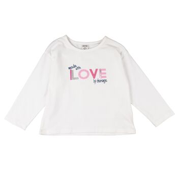 T-shirt fille blanc Réf : 79094 3