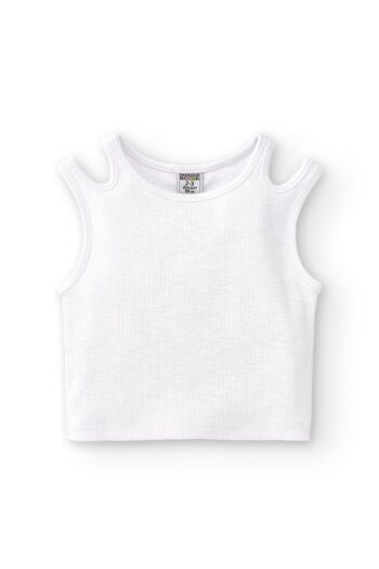 T-shirt fille blanc Réf : 84067 2