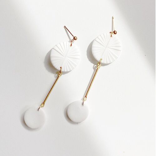 White and gold earrings - N°05