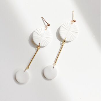 White and gold earrings - N°05 1