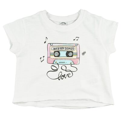 T-shirt bianca da bambina Rif: 78296