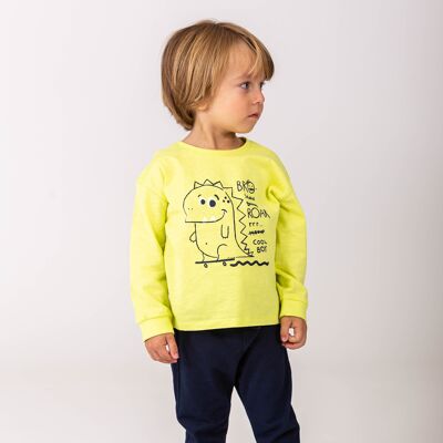 T-shirt bébé manches longues jaune Réf : 83225