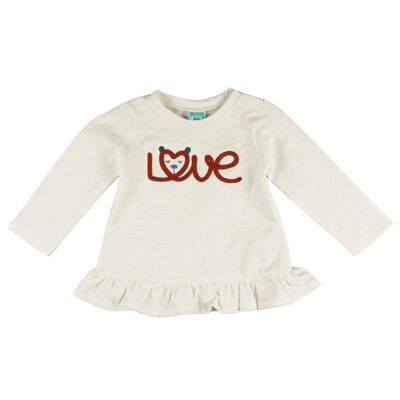 T-shirt bébé manches longues écru Réf : 77509