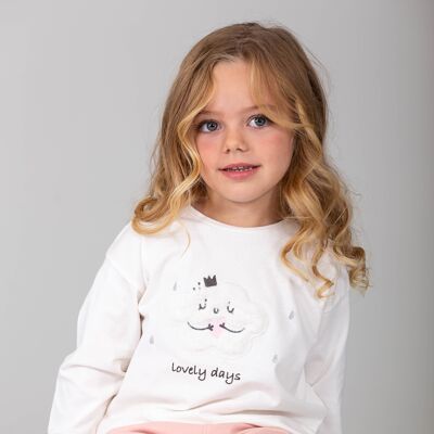 T-shirt bébé manches longues écru Nuage Réf : 83224