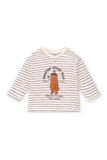 Camiseta de bébé de manga grande avec estampado de oso 2