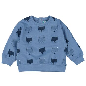 T-shirt bébé manches longues imprimé foxy bleu Réf : 83599 2