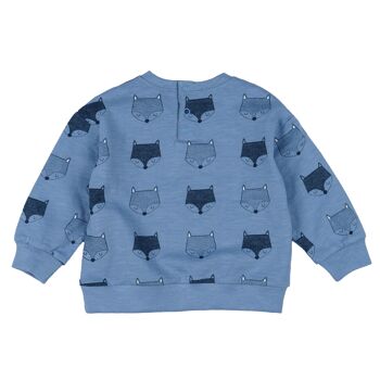 T-shirt bébé manches longues imprimé foxy bleu Réf : 83599 3