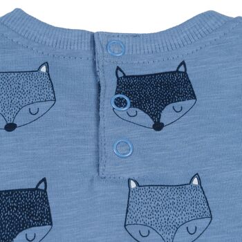 T-shirt bébé manches longues imprimé foxy bleu Réf : 83599 4