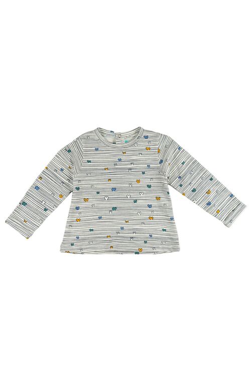 Long-sleeved baby T-shirt with heart print Ref: 77508