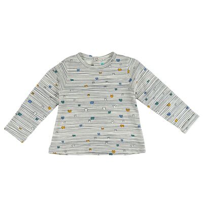 T-shirt da neonato a maniche lunghe con stampa di cuori Rif: 77508