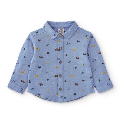 Camisa bebé azul con estampado otoñal Ref: 86299