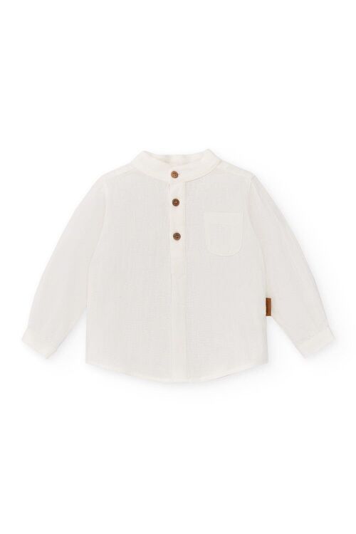 Cocote & Charanga white boy's shirt with sleeves Ref: 51649