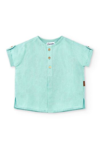 Chemise garçon turquoise Cocote & Charanga Réf : 51033 1