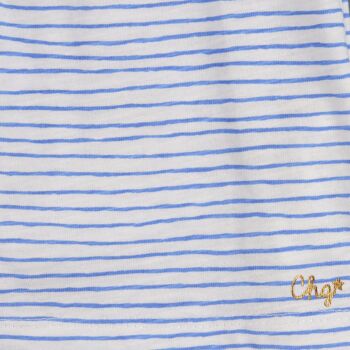 T-shirt bébé rayé bleu et blanc Réf : 79043 3