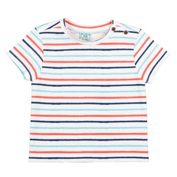 T-shirt bébé rayé rouge et bleu Réf : 78523 1