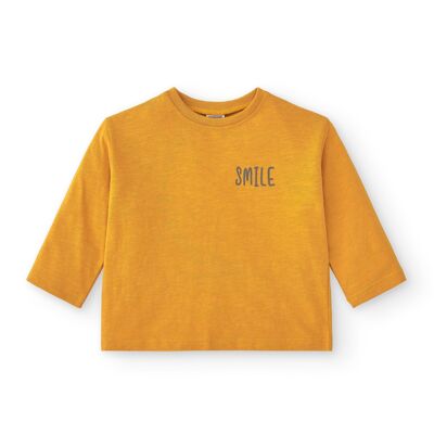 T-shirt bébé basique smile couleur moutarde Réf : 86000