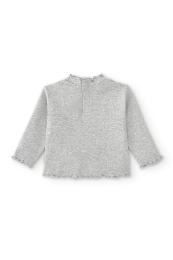 T-shirt bébé gris basique avec col Réf : 83016 2